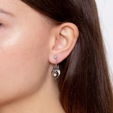 Watchful Owl Earrings Stainless Steel w. Swarovski Crystals Jewelry By Controse