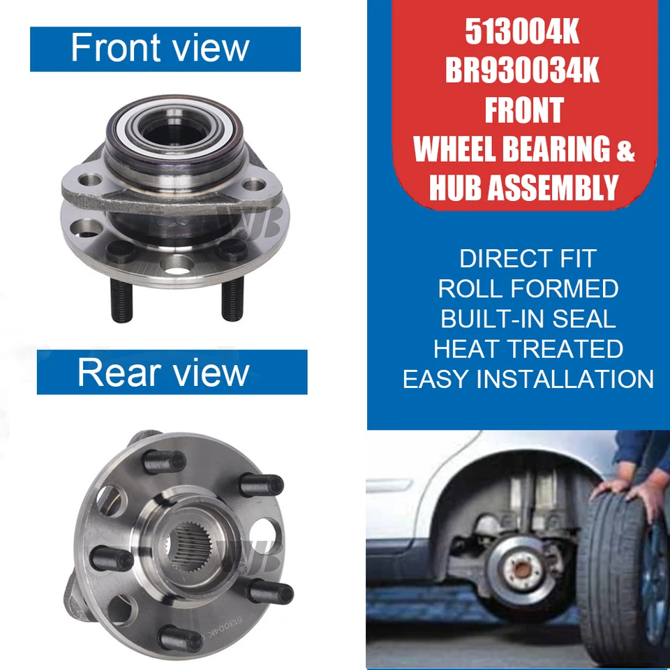 2x Front Wheel Bearing Hub for Buick Skyhawk/Cadillac Cimarron/Cadillac Cimarron Foto 2 de 4