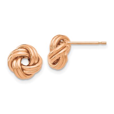 14k Roségold polierte Liebesknoten Pfosten Ohrringe