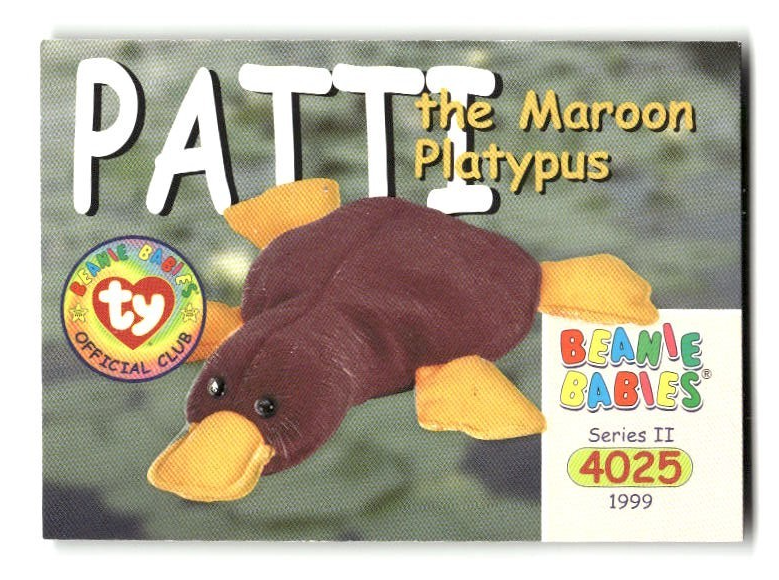 1999 Beanie Babies Series II Trading Cards #4025 PATTY the Maroon