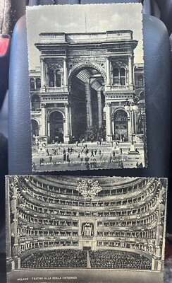 Postcards Milano il Teatro Alla Scala LA Sala Italy Lot Of TWO/interior Exterior