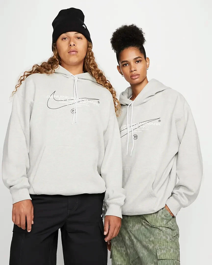 Adult Unisex Nike SB Heavyweight Hoodie Sweatshirt Gray Sz M Loose Fit DR1028