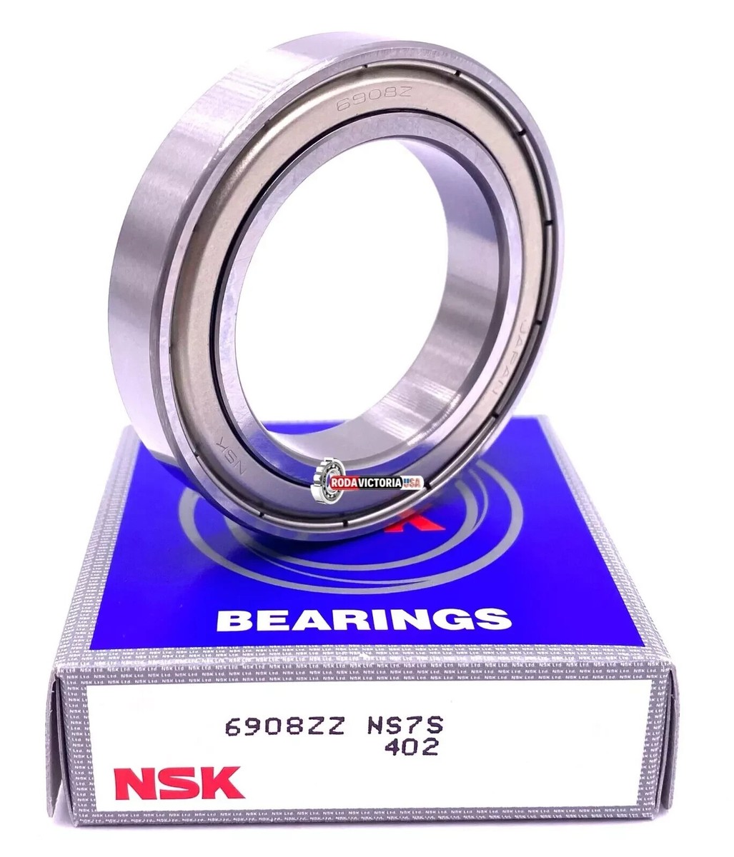 NSK Japan 6908 ZZ Deep Groove Ball Bearing, Metal Shielded