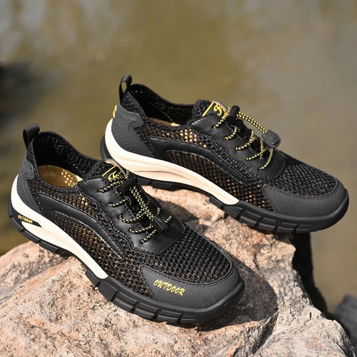 Zapatos informales transpirables de malla impermeables para caminar al aire libre para hombre - Imagen 15 de 27