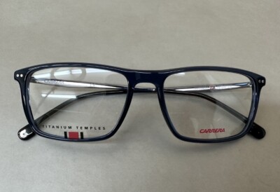 Carrera 8866 Men's Eyeglasses Frames Blue Rectangle 54-16-145