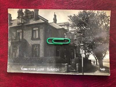 Grosvenor Lodge Hornsea Yorkshire externe Straßenansicht 1913 RPPC