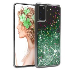 Custodia glitter per Samsung Galaxy S9 Plus silicone liquido cover cellulare verde