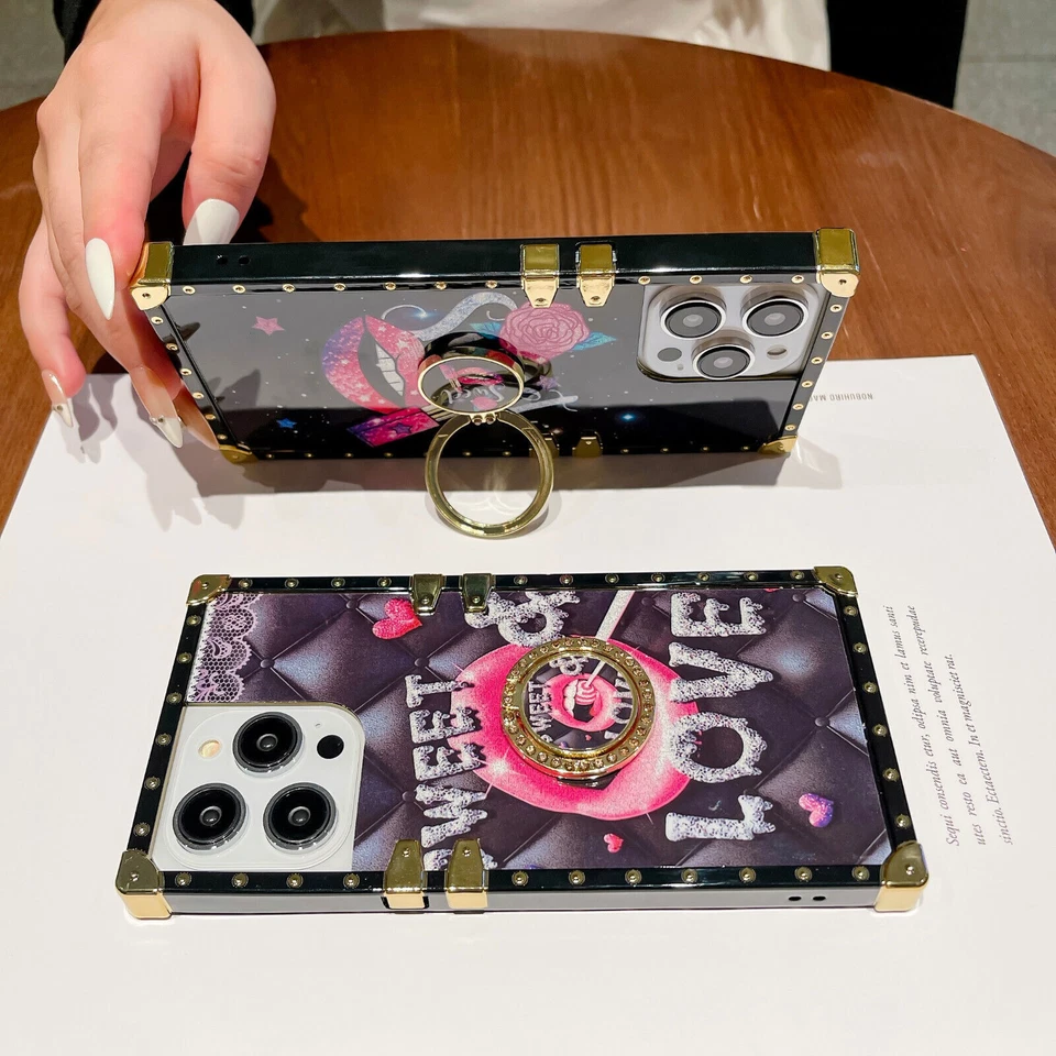 Luxury Ring Bling Love Lips Phone Case For OPPO Realme Huawei Xiaomi Redmi POCO - Image 2 of 4