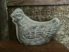 Primitive Antique Tin Metal Style Hen Spring Chicken Chocolate Mold Figurine