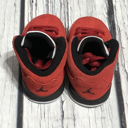 Toddler Nike Air Jordan 5 Retro Raging Bull Red 2021 (TD) 440890-600 Size 4c - 第 5/8 張圖片
