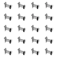 20 PCS 3" SLATWALL HANGRAIL BRACKET Holding 1-3/4 X 1/2 Rectangular Tube-CHROME