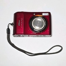 Nikon COOLPIX L20 10.0MP Digital Camera Red - Broken Battery Door / Leak READ