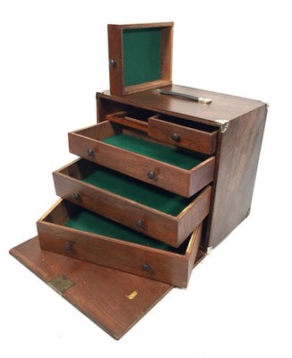 Antique Wooden Large Engineers Toolbox Tool Box Collectors