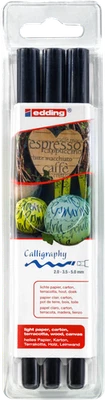 EDDING INTERNATIONAL GMBH edding 1255 Kalligrafiestift schwarz 2 bis 5 mm (3 Blister)
