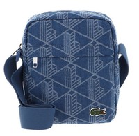 Lacoste Vertical Camera Bag UmhäNgetasche Tasche Mono Jacquard Denim Blau
