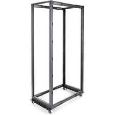 StarTech 4-Post 42U Mobile Open Frame Server Rack, 19" Network Rack with Wheels