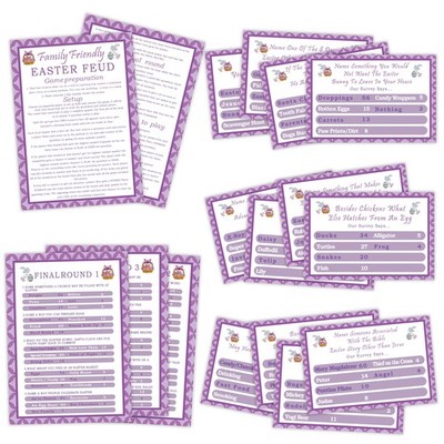 Easter Friendly Feud Game,Easter Party Games,Trivia Gifts Ideal, Feud Game fo...