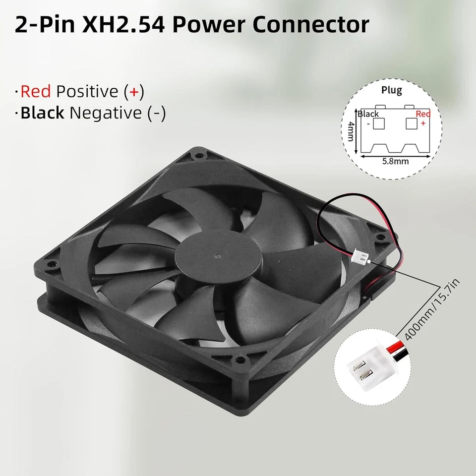 12V DC Fan Strong Quiet 120x120x25mm 12cm Small Cooling 2Pin 120x25mm  - Image 4 of 4
