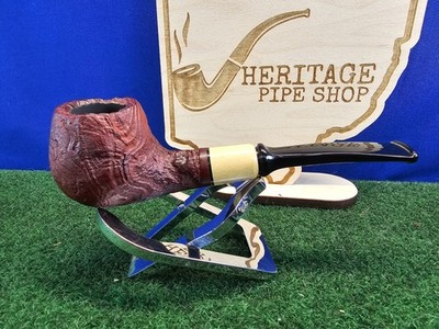 MBSD Briars by Piero Vitale Curved Apple Italian Briar Pipe, Unsmoked, Bag