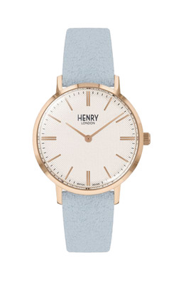 Damenuhr British Design Henry London Regency Roségold Himmelblau HL34-S-0344