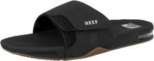 Reef Fanning Slide Black Silver Mens Sandals Flip Flops