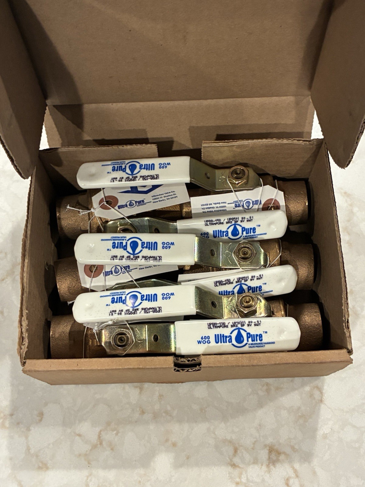 (6) 1” Sweat Std. Port Lead-Free Bronze Brass Ball Valves 600 WOG, 150 WSP, USA