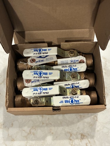(Box 6) 1” Sweat Std. Port Lead-Free Bronze Brass Ball Valves 600 WOG, 150 WSP