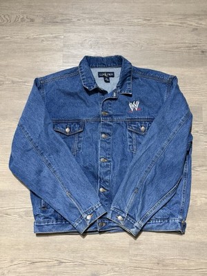 Rare Y2K Vintage Luna Pier WWE Denim Trucker Jacket Ruthless Aggression Era XL