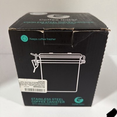 Coffee Gator Stainless Coffee Canisters 16oz & 4oz CO2 valve 4 Filters Scoop NOB