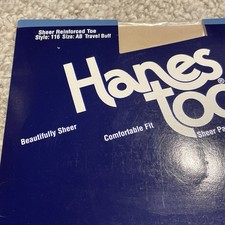 Hanes Too Sheer Pantyhose Buff New Size AB Reinforced Toe USA Style 116
