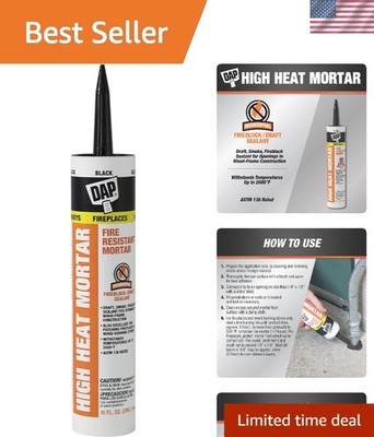 High Heat Fire Resistant Mortar - 10 Oz Non-Combustible Sealant for Repairs