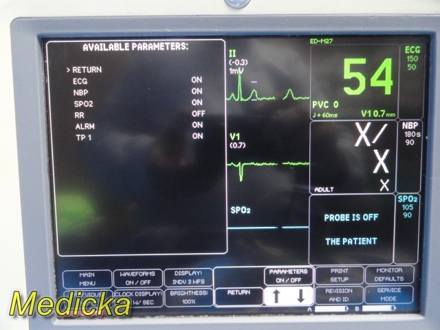GE Dash 4000 Monitor (T/CO, SpO2, ECG, NBP) W/ 2x Batteries & NEW Leads ...