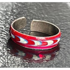 925 STERLING SILVER AND ENAMEL TOE RING SKY