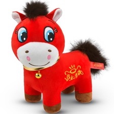 KESOCORAY 2026 Chinese New Year of The Horse Plush - Ideal for Small, Red 