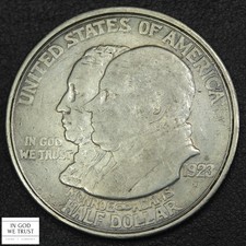 1923 S Monroe Doctrine Commemorative Silver Half Dollar 50C - Cleaned