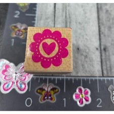 Hero Arts Flower Heart Spots Dotted Rubber Stamp Wood N98
