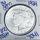 1924 BU UNCIRCULATED SILVER PEACE DOLLAR AUTHENTIC U.S. MINT FREE SHIPPING 7041