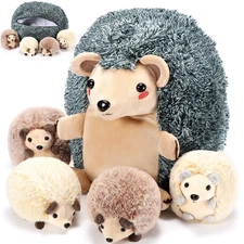 5 Pcs Hedgehog Stuffed Plush Toy Set 14 Inch Large Stuffed Animal 1 Mommy Hed...
