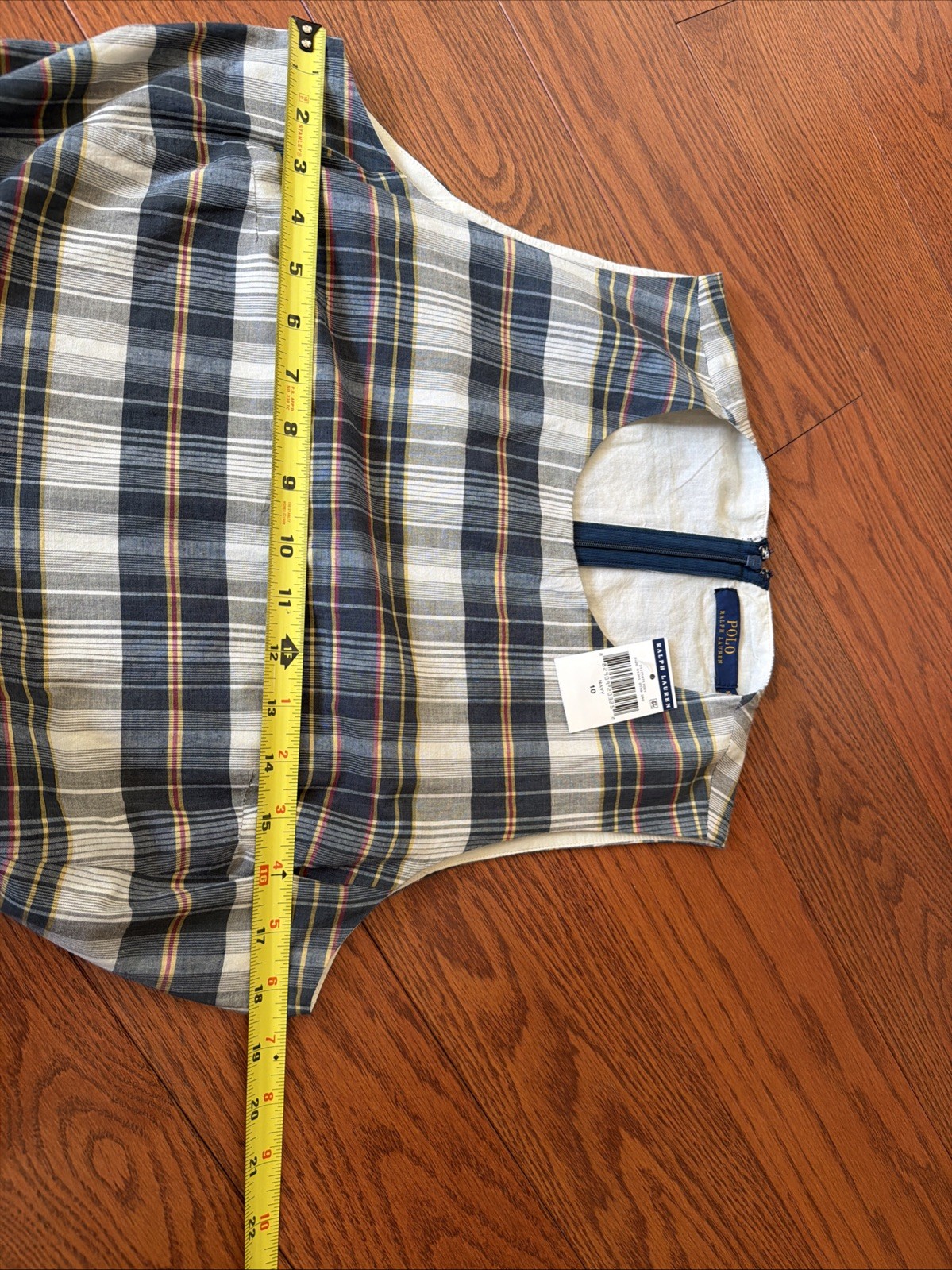 NWT Polo Ralph Lauren Patchwork Madras Plaid Fit Flare Dress Sz 10 $265 thumbnail 4