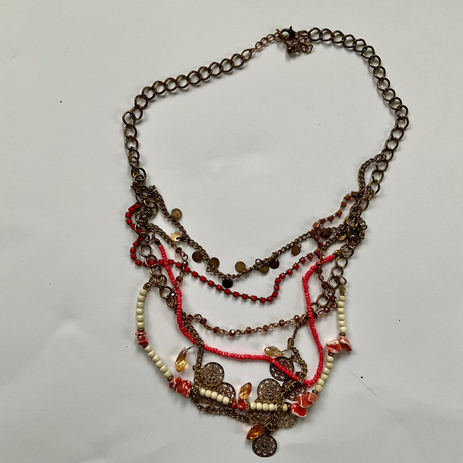 Boho Multi Strand Layered Statement Necklace Bead… - image 5