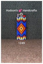 1249 Delica Seed Bead Bic Lighter Sleeve Hardened Sides, Durable, Leather Bottom