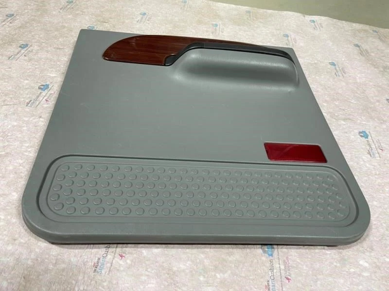 06 Ford F250 Super Duty USED RH Right Rear Gray Door Panel w Wood - Image 3 of 4