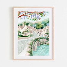 0_Cotswolds England Art Print Castle Combe Art Print English Countryside Wall Ar