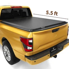 5.5 ft Soft Roll-up Tonneau Cover for 2017-2024 Nissan Titan Truck Bed On Top