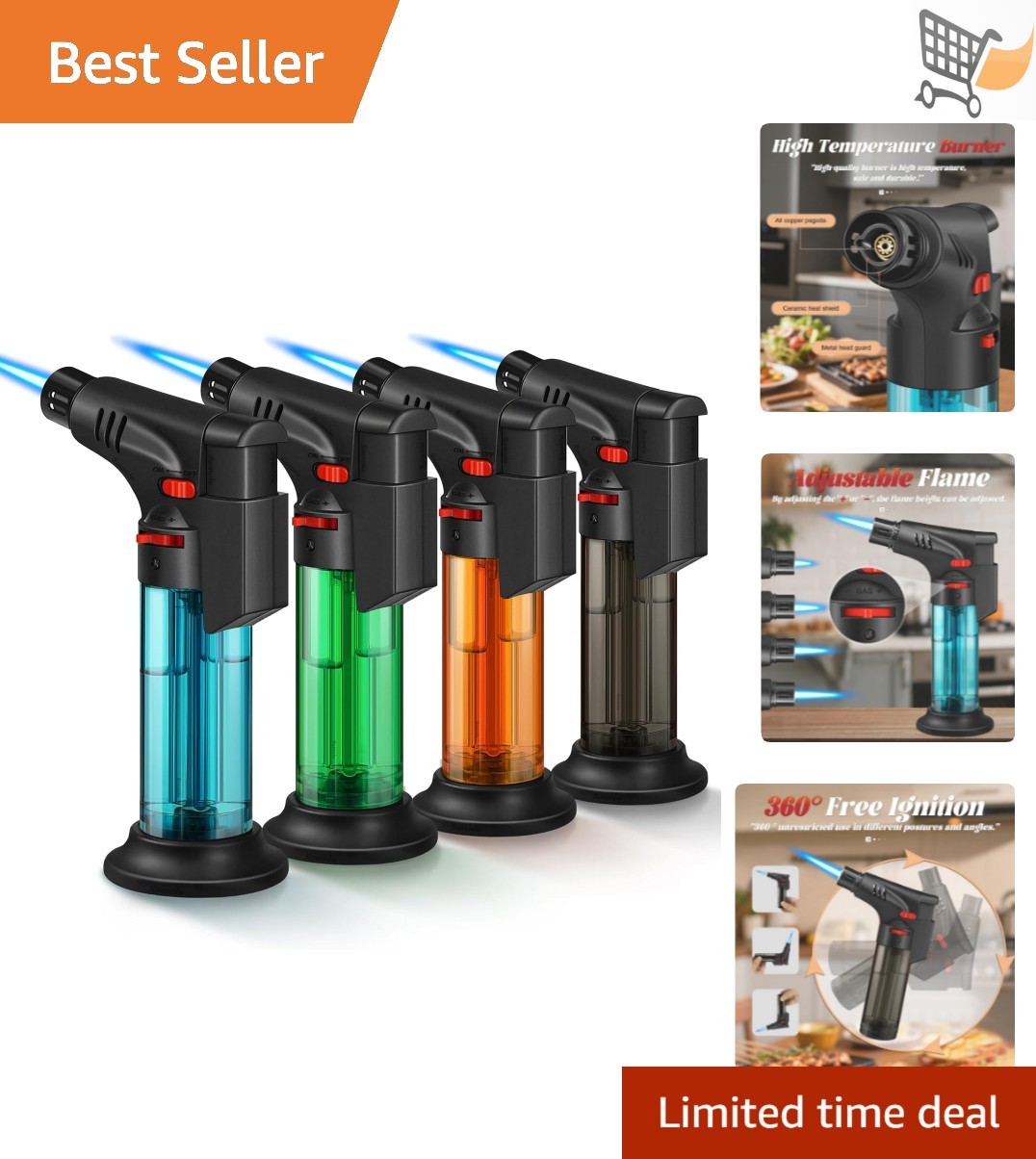 Refillable Windproof Gas Not Included For Bbq Candle Grill