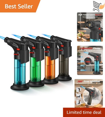 #ad 4 Pack Torch Lighter Refillable Windproof Gas Not Included for BBQ Candle Grill $22.98