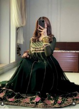 Designer New Pure Faux Georgette Gown Bottom With Green Dupatta For Wedding Wear