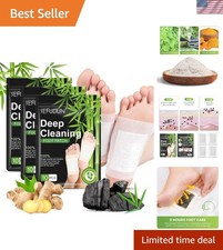 30 Pack Ginger and Bamboo Vinegar Foot Pads - Easy Adhesive for Sleep Comfort