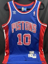 Adidas Blue Red Dennis Rodman Hardwood Classic Detroit NBA Jersey MED Stitched