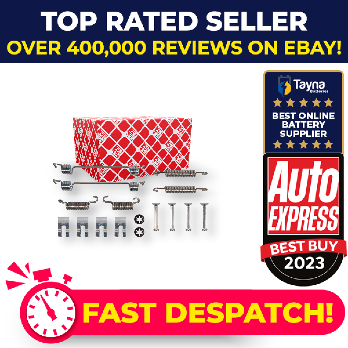 Brake Shoe Fitting Kit Rear 182283 Febi BRKFITTINGKIT129 Top Quality Guaranteed